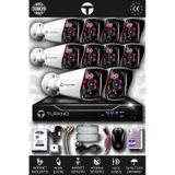 TURKNO 10 Kameralı Karia 10 Dış Kamera Set 250 GB HDD Full HD Gece Görüşlü Güvenlik Kamerası Sistemi