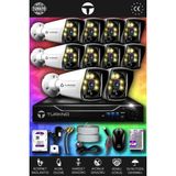 TURKNO 10 Kameralı Karie 10 Dış Kamera Set 1 TB HDD Full HD Renkli Gece Görüşlü Güvenlik Kamerası Sistemi