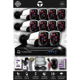 TURKNO 10 Kameralı Pania 10 Dış Kamera Set 2 TB HDD Full HD Gece Görüşlü Güvenlik Kamerası Sistemi