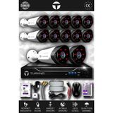 TURKNO 12 Kameralı Galia 12 Dış Kamera Set 2 TB HDD Full HD Gece Görüşlü Güvenlik Kamerası Sistemi