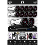 TURKNO 12 Kameralı Galia 12 Dış Kamera Set 500 GB HDD Full HD Gece Görüşlü Güvenlik Kamerası Sistemi
