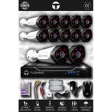 TURKNO 12 Kameralı Galia 12 Dış Kamera Set HDD'siz Full HD Gece Görüşlü Güvenlik Kamerası Sistemi