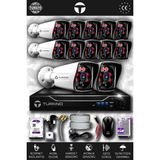 TURKNO 12 Kameralı Karia 12 Dış Kamera Set 2 TB HDD Full HD Gece Görüşlü Güvenlik Kamerası Sistemi