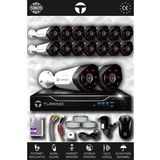 TURKNO 16 Kameralı Galia 16 Dış Kamera Set HDD'siz Full HD Gece Görüşlü Güvenlik Kamerası Sistemi