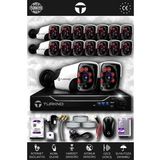 TURKNO 16 Kameralı Pania 16 Dış Kamera Set 1 TB HDD Full HD Gece Görüşlü Güvenlik Kamerası Sistemi