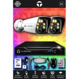 TURKNO 2 Kameralı Karie 2 Dış Kamera Set 100 GB HDD Full HD Renkli Gece Görüşlü Güvenlik Kamerası Sistemi