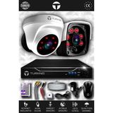 TURKNO 2 Kameralı Pania 1 İç Kamera Set HDD'siz Full HD Gece Görüşlü Güvenlik Kamerası Sistemi