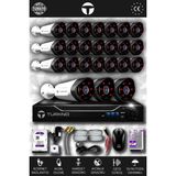 TURKNO 24 Kameralı Galia 24 Dış Kamera Set 2 TB HDD Full HD Gece Görüşlü Güvenlik Kamerası Sistemi