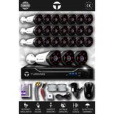 TURKNO 24 Kameralı Galia 24 Dış Kamera Set HDD'siz Full HD Gece Görüşlü Güvenlik Kamerası Sistemi