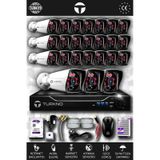 TURKNO 24 Kameralı Karia 24 Dış Kamera Set 1 TB HDD Full HD Gece Görüşlü Güvenlik Kamerası Sistemi