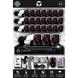 TURKNO 24 Kameralı Pania 24 Dış Kamera Set 2 TB HDD Full HD Gece Görüşlü Güvenlik Kamerası Sistemi