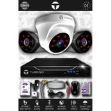 TURKNO 3 Kameralı Galia 1 İç Kamera Set 100 GB HDD Full HD Gece Görüşlü Güvenlik Kamerası Sistemi