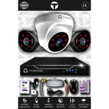 TURKNO 3 Kameralı Galia 1 İç Kamera Set 250 GB HDD Full HD Gece Görüşlü Güvenlik Kamerası Sistemi
