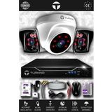 TURKNO 3 Kameralı Karia 1 İç Kamera Set 2 TB HDD Full HD Gece Görüşlü Güvenlik Kamerası Sistemi