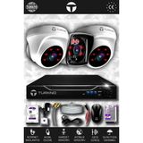TURKNO 3 Kameralı Karia 2 İç Kamera Set 100 GB HDD Full HD Gece Görüşlü Güvenlik Kamerası Sistemi