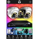 TURKNO 3 Kameralı Karie 2 İç Kamera Set 250 GB HDD Full HD Renkli Gece Görüşlü Güvenlik Kamerası Sistemi