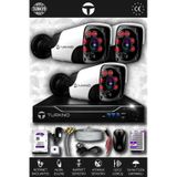 TURKNO 3 Kameralı Pania 3 Dış Kamera Set 2 TB HDD Full HD Gece Görüşlü Güvenlik Kamerası Sistemi