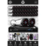 TURKNO 32 Kameralı Galia 32 Dış Kamera Set 2 TB HDD Full HD Gece Görüşlü Güvenlik Kamerası Sistemi