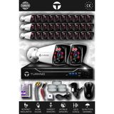 TURKNO 32 Kameralı Karia 32 Dış Kamera Set 2 TB HDD Full HD Gece Görüşlü Güvenlik Kamerası Sistemi