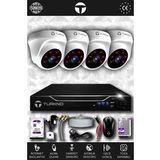TURKNO 4 Kameralı Domia 4 İç Kamera Set 2 TB HDD Full HD Gece Görüşlü Güvenlik Kamerası Sistemi