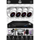 TURKNO 4 Kameralı Domia 4 İç Kamera Set 500 GB HDD Full HD Gece Görüşlü Güvenlik Kamerası Sistemi