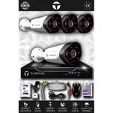 TURKNO 4 Kameralı Galia 4 Dış Kamera Set 100 GB HDD Full HD Gece Görüşlü Güvenlik Kamerası Sistemi