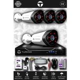 TURKNO 4 Kameralı Galia 4 Dış Kamera Set 2 TB HDD Full HD Gece Görüşlü Güvenlik Kamerası Sistemi