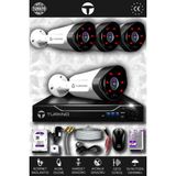 TURKNO 4 Kameralı Galia 4 Dış Kamera Set 500 GB HDD Full HD Gece Görüşlü Güvenlik Kamerası Sistemi