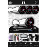 TURKNO 4 Kameralı Galia 4 Dış Kamera Set HDD'siz Full HD Gece Görüşlü Güvenlik Kamerası Sistemi