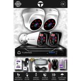 TURKNO 4 Kameralı Karia 2 İç Kamera Set 100 GB HDD Full HD Gece Görüşlü Güvenlik Kamerası Sistemi