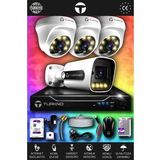 TURKNO 4 Kameralı Navie 3 İç Kamera Set 1 TB HDD Full HD Renkli Gece Görüşlü Güvenlik Kamerası Sistemi