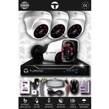 TURKNO 4 Kameralı Pania 3 İç Kamera Set 100 GB HDD Full HD Gece Görüşlü Güvenlik Kamerası Sistemi
