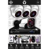 TURKNO 4 Kameralı Pania 3 İç Kamera Set 2 TB HDD Full HD Gece Görüşlü Güvenlik Kamerası Sistemi