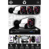 TURKNO 4 Kameralı Pania 4 Dış Kamera Set 2 TB HDD Full HD Gece Görüşlü Güvenlik Kamerası Sistemi
