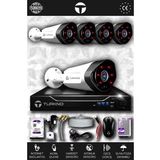 TURKNO 5 Kameralı Galia 5 Dış Kamera Set 2 TB HDD Full HD Gece Görüşlü Güvenlik Kamerası Sistemi