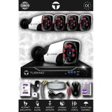 TURKNO 5 Kameralı Pania 5 Dış Kamera Set 100 GB HDD Full HD Gece Görüşlü Güvenlik Kamerası Sistemi