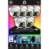 TURKNO 6 Kameralı Domie 6 İç Kamera Set 500 GB HDD Full HD Renkli Gece Görüşlü Güvenlik Kamerası Sistemi