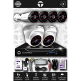 TURKNO 6 Kameralı Galia 2 İç Kamera Set 500 GB HDD Full HD Gece Görüşlü Güvenlik Kamerası Sistemi