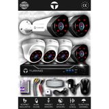 TURKNO 6 Kameralı Galia 3 İç Kamera Set HDD'siz Full HD Gece Görüşlü Güvenlik Kamerası Sistemi