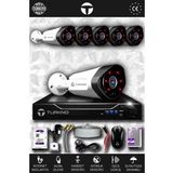 TURKNO 6 Kameralı Galia 6 Dış Kamera Set 1 TB HDD Full HD Gece Görüşlü Güvenlik Kamerası Sistemi