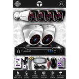 TURKNO 6 Kameralı Karia 2 İç Kamera Set 1 TB HDD Full HD Gece Görüşlü Güvenlik Kamerası Sistemi