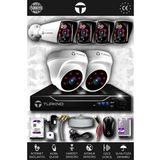 TURKNO 6 Kameralı Karia 2 İç Kamera Set 320 GB HDD Full HD Gece Görüşlü Güvenlik Kamerası Sistemi