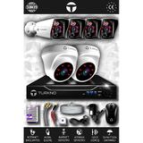 TURKNO 6 Kameralı Karia 2 İç Kamera Set HDD'siz Full HD Gece Görüşlü Güvenlik Kamerası Sistemi