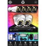 TURKNO 6 Kameralı Karie 2 İç Kamera Set 320 GB HDD Full HD Renkli Gece Görüşlü Güvenlik Kamerası Sistemi