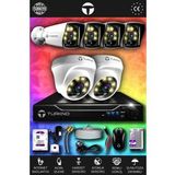 TURKNO 6 Kameralı Karie 2 İç Kamera Set 500 GB HDD Full HD Renkli Gece Görüşlü Güvenlik Kamerası Sistemi
