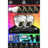 TURKNO 6 Kameralı Karie 2 İç Kamera Set HDD'siz Full HD Renkli Gece Görüşlü Güvenlik Kamerası Sistemi