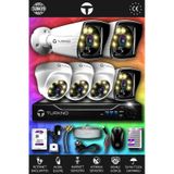 TURKNO 6 Kameralı Karie 3 İç Kamera Set 2 TB HDD Full HD Renkli Gece Görüşlü Güvenlik Kamerası Sistemi