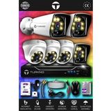 TURKNO 6 Kameralı Karie 3 İç Kamera Set 250 GB HDD Full HD Renkli Gece Görüşlü Güvenlik Kamerası Sistemi
