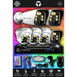 TURKNO 6 Kameralı Karie 3 İç Kamera Set HDD'siz Full HD Renkli Gece Görüşlü Güvenlik Kamerası Sistemi