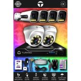 TURKNO 6 Kameralı Navie 2 İç Kamera Set 1 TB HDD Full HD Renkli Gece Görüşlü Güvenlik Kamerası Sistemi